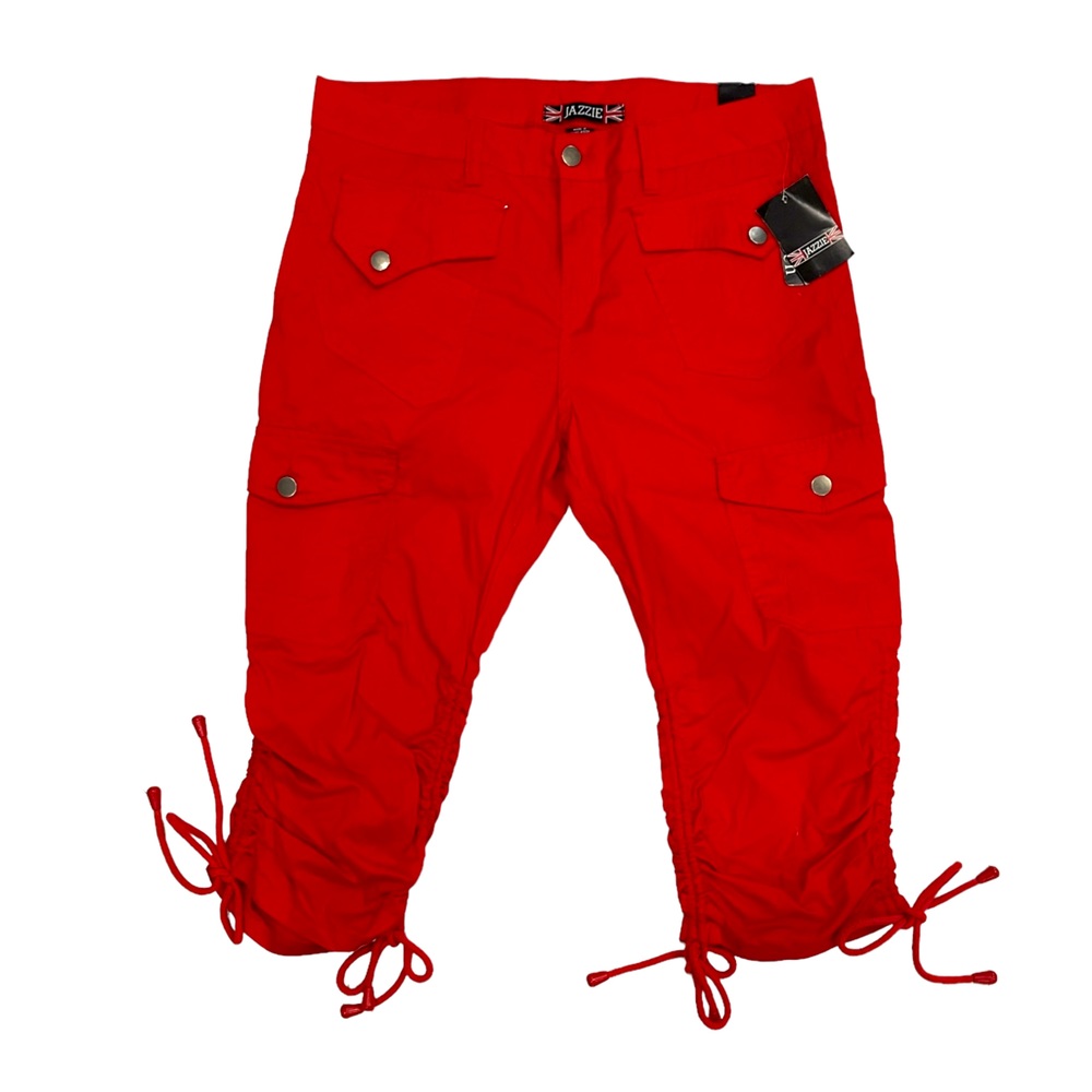 Jazzie red Tye ruched capris